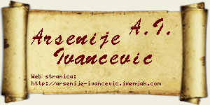 Arsenije Ivančević vizit kartica